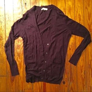 Maroon Ann Taylor LOFT Cardigan
